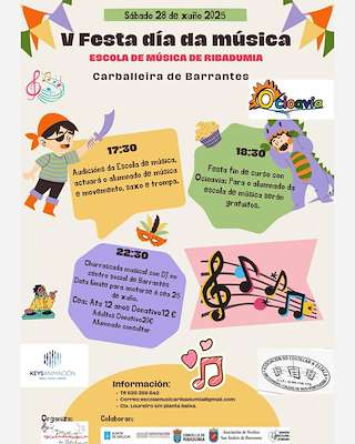 Fechas, información, programa, cartel, imágenes, mapa y ubicación de V Día da Música de Barrantes  en  Ribadumia