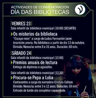 Fechas, información, programa, cartel, imágenes, mapa y ubicación de Día das Bibliotecas (2026)  en  Vilagarcía de Arousa