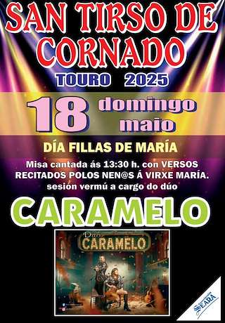 Fechas, información, programa, cartel, imágenes, mapa y ubicación de Día das Fillas de María de San Tirso de Cornado  en  Touro