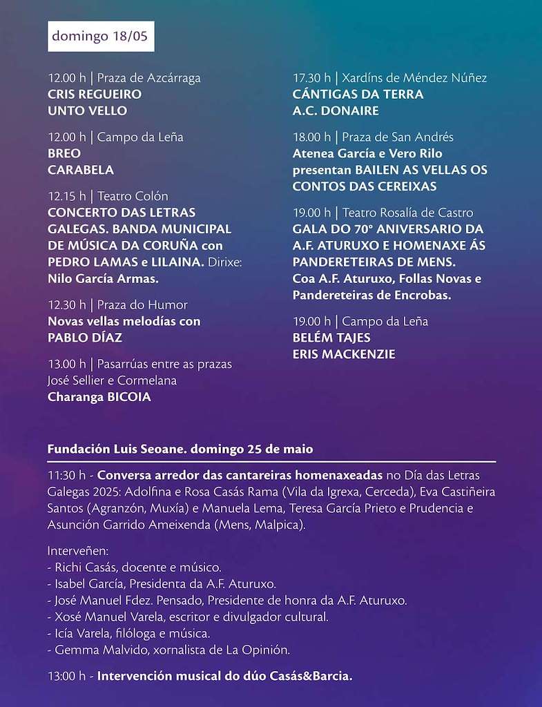 Día das Letras Galegas  (2025) en A Coruña