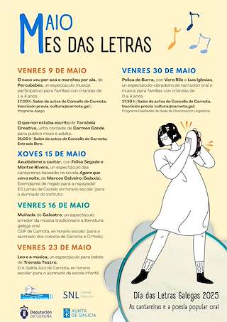 Fechas, información, programa, cartel, imágenes, mapa y ubicación de Día das Letras Galegas  en  Carnota