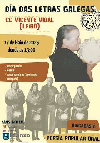 Fechas, información, programa, cartel, imágenes, mapa y ubicación de Día das Letras Galegas de Leiro  en  Rianxo