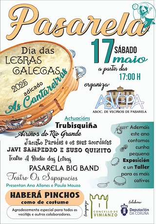 Fechas, información, programa, cartel, imágenes, mapa y ubicación de Día das Letras Galegas de Pasarela  en  Vimianzo