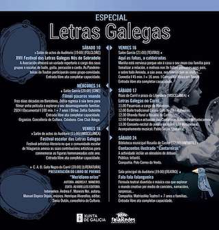 Fechas, información, programa, cartel, imágenes, mapa y ubicación de Día das Letras Galegas (2026)  en  Vilagarcía de Arousa