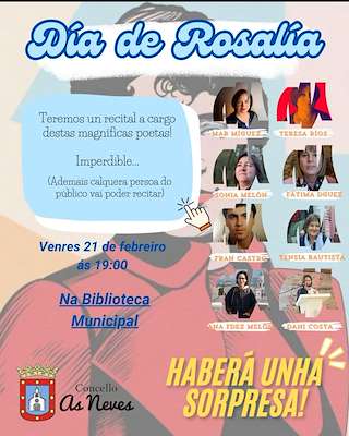Fechas, información, programa, cartel, imágenes, mapa y ubicación de Día de Rosalía  en  As Neves