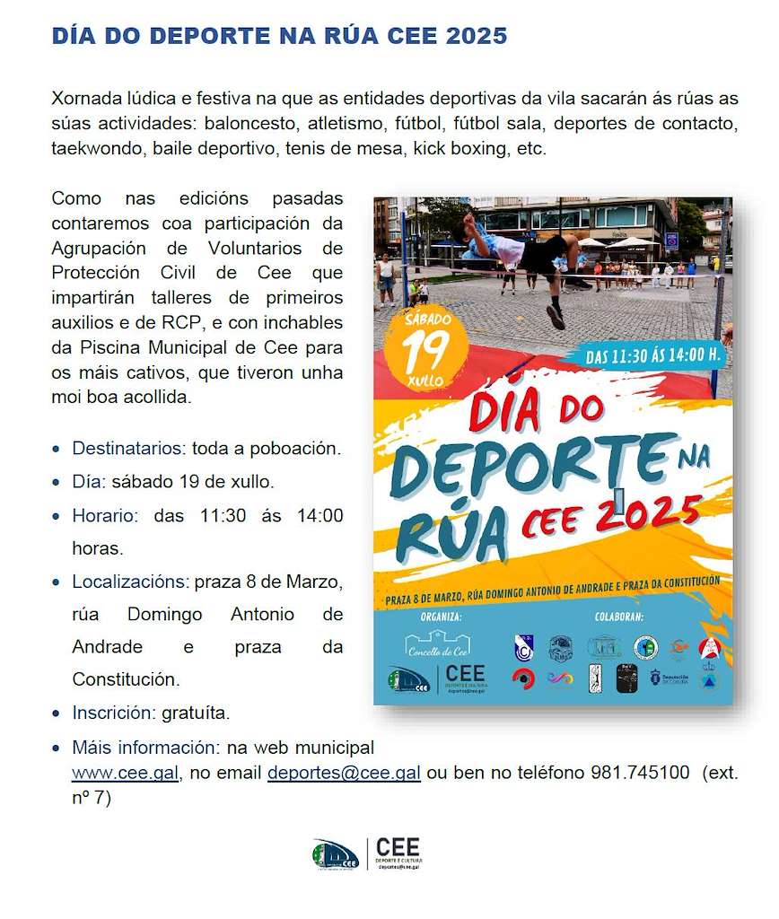Día do Deporte na Rúa en Cee