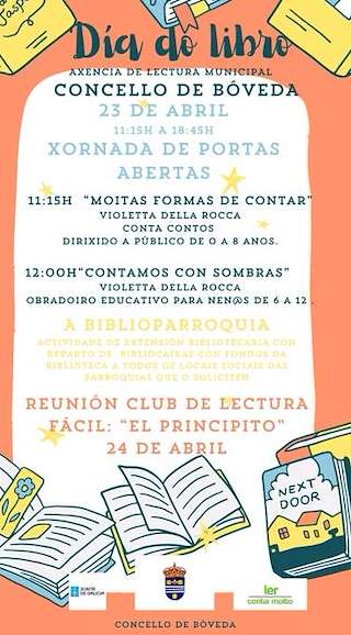 Fechas, información, programa, cartel, imágenes, mapa y ubicación de Día do Libro  en  Bóveda