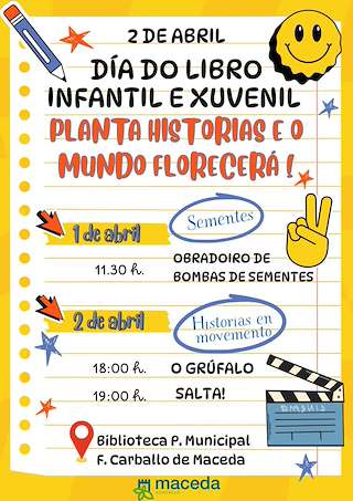 Fechas, información, programa, cartel, imágenes, mapa y ubicación de Día do Libro Infantil e Xuvenil  en  Maceda