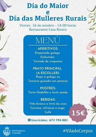 Fechas, información, programa, cartel, imágenes, mapa y ubicación de Día do Maior e Día das Mulleres Rurais (2026)  en  Ponteareas