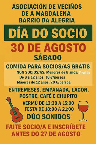 Fechas, información, programa, cartel, imágenes, mapa y ubicación de Día do Socio da Magdalena  en  Ortigueira
