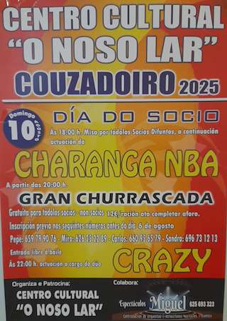 Fechas, información, programa, cartel, imágenes, mapa y ubicación de Día do Socio de Couzadoiro  en  Ortigueira