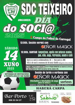 Fechas, información, programa, cartel, imágenes, mapa y ubicación de Día do Socio do SDC Teixeiro  en  Curtis