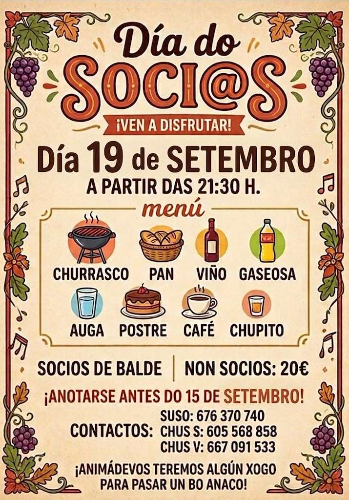 Día do Socios de Xiá (2026) en Friol