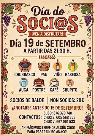 Fechas, información, programa, cartel, imágenes, mapa y ubicación de Día do Socios de Xiá (2026) en Friol