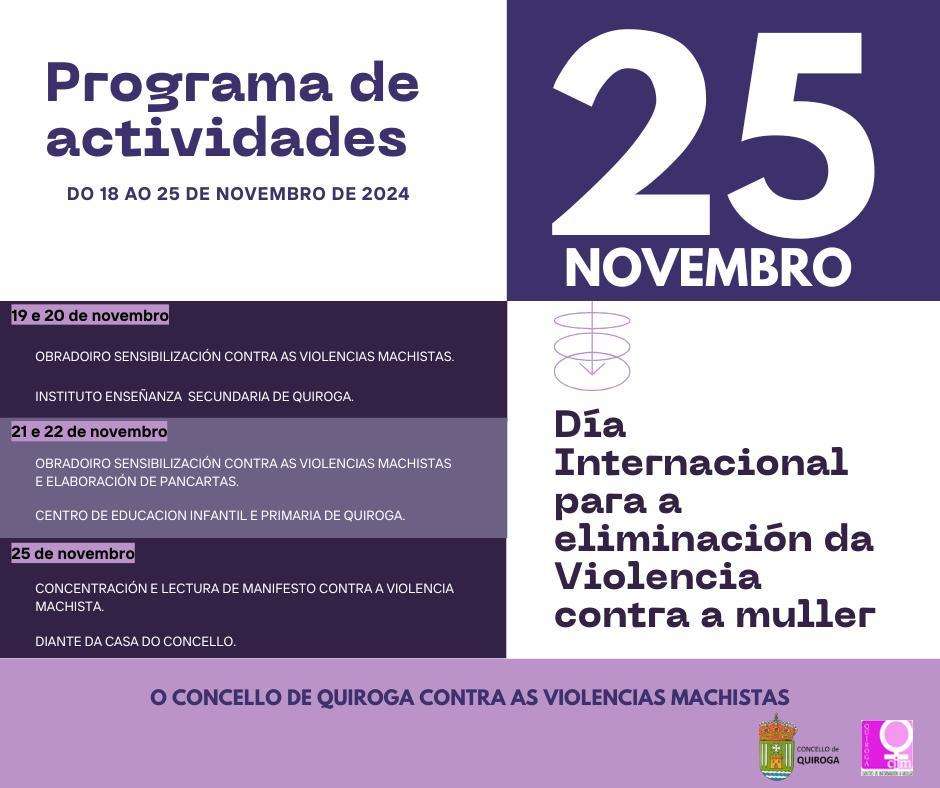 Día Internacional Contra a Violencia Contra as Mulleres en Quiroga