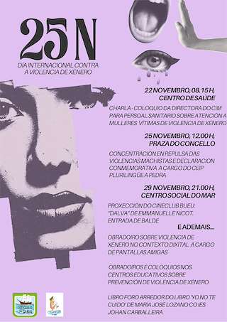 Fechas, información, programa, cartel, imágenes, mapa y ubicación de Día Internacional Contra a Violencia de Xénero  en  Bueu