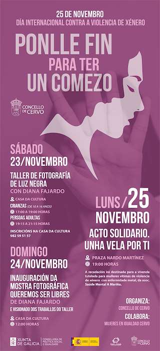 Fechas, información, programa, cartel, imágenes, mapa y ubicación de Día Internacional Contra a Violencia de Xénero  en  Cervo