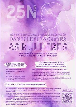 Fechas, información, programa, cartel, imágenes, mapa y ubicación de Día Internacional contra a Violencia de Xénero  en  Narón
