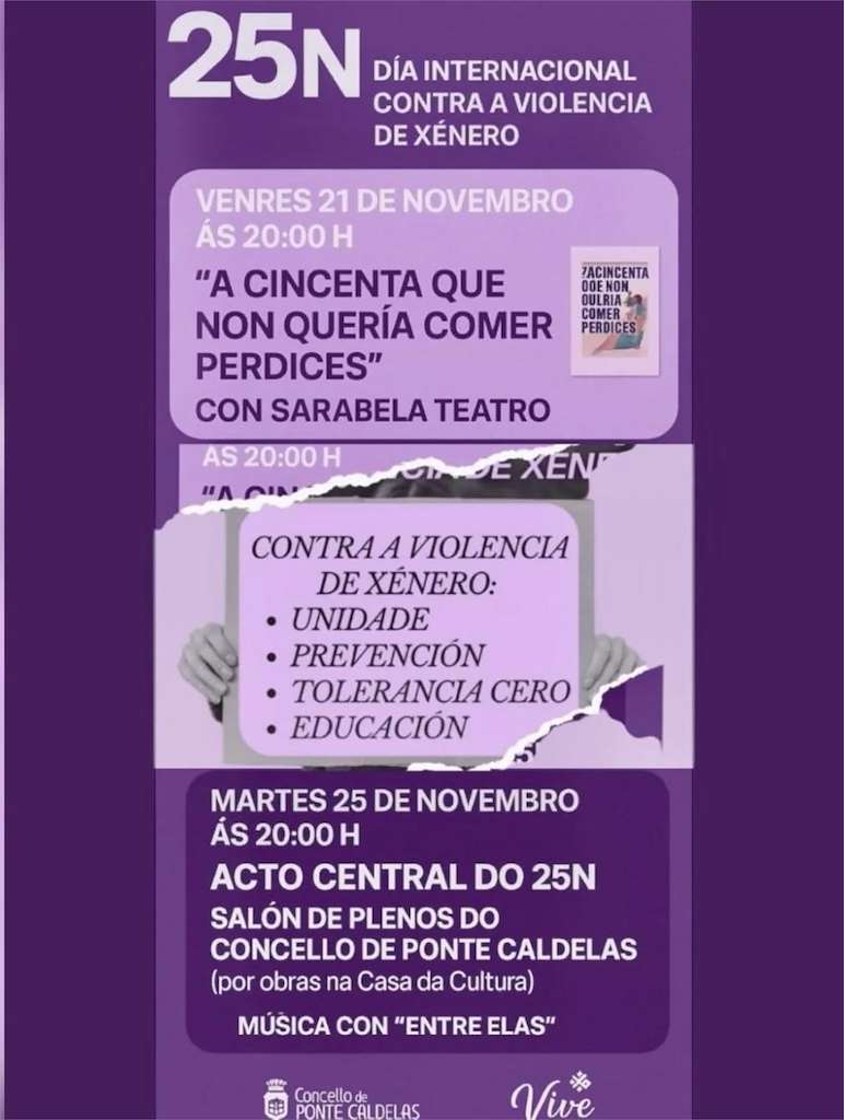 Día Internacional Contra a Violencia de Xénero (2025) en Ponte Caldelas
