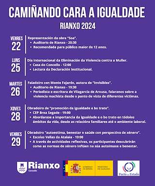 Fechas, información, programa, cartel, imágenes, mapa y ubicación de Día Internacional Contra a Violencia de Xénero  en  Rianxo
