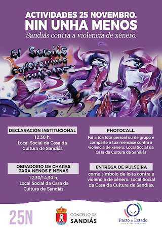 Fechas, información, programa, cartel, imágenes, mapa y ubicación de Día Internacional contra a Violencia de Xénero (2025)  en  Sandiás