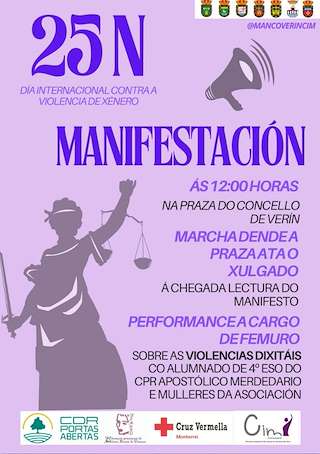 Fechas, información, programa, cartel, imágenes, mapa y ubicación de Día Internacional contra a Violencia de Xénero (2025)  en  Verín