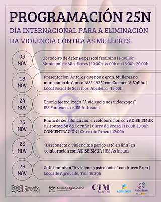 Fechas, información, programa, cartel, imágenes, mapa y ubicación de Día Internacional da Eliminación da Violencia Contra a Muller  (2025)  en  Muros