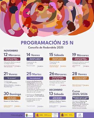Fechas, información, programa, cartel, imágenes, mapa y ubicación de Día Internacional da Eliminación da Violencia Contra a Muller  (2025) en Redondela