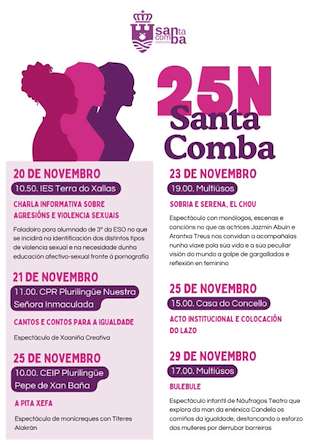 Fechas, información, programa, cartel, imágenes, mapa y ubicación de Día Internacional da Eliminación da Violencia Contra a Muller  (2025) en Santa Comba