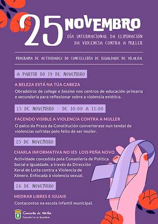 Fechas, información, programa, cartel, imágenes, mapa y ubicación de Día Internacional da Eliminación da Violencia Contra a Muller  en  Vilalba