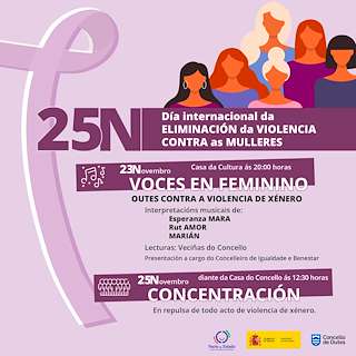 Fechas, información, programa, cartel, imágenes, mapa y ubicación de Día Internacional da Eliminación da Violencia contra as Mulleres  en  Outes