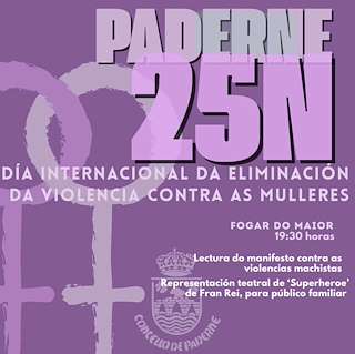 Fechas, información, programa, cartel, imágenes, mapa y ubicación de Día Internacional da Eliminación da Violencia contra as Mulleres  (2025)  en  Paderne