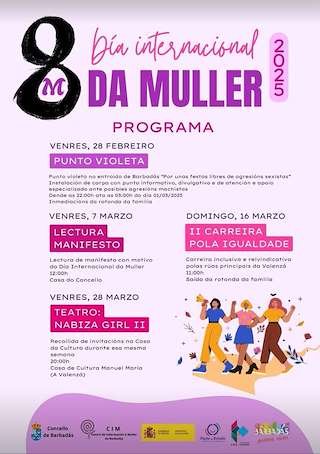 Fechas, información, programa, cartel, imágenes, mapa y ubicación de Día Internacional da Muller  en  Barbadás