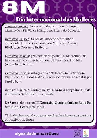Fechas, información, programa, cartel, imágenes, mapa y ubicación de Día Internacional da Muller  en  Bueu