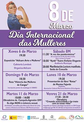 Fechas, información, programa, cartel, imágenes, mapa y ubicación de Día Internacional da Muller  en  Cangas
