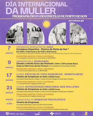 Fechas, información, programa, cartel, imágenes, mapa y ubicación de Día Internacional da Muller  en  Porto do Son