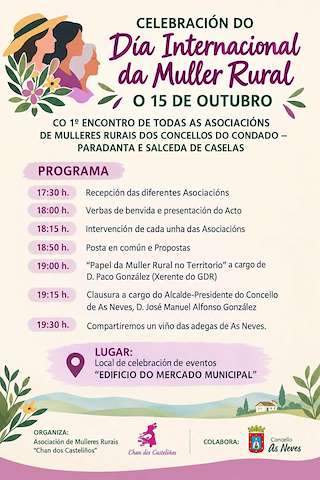 Fechas, información, programa, cartel, imágenes, mapa y ubicación de Día Internacional da Muller Rural (2026)  en  As Neves