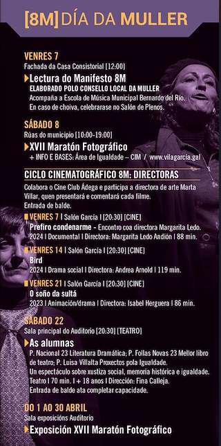 Fechas, información, programa, cartel, imágenes, mapa y ubicación de Día Internacional da Muller  en  Vilagarcía de Arousa