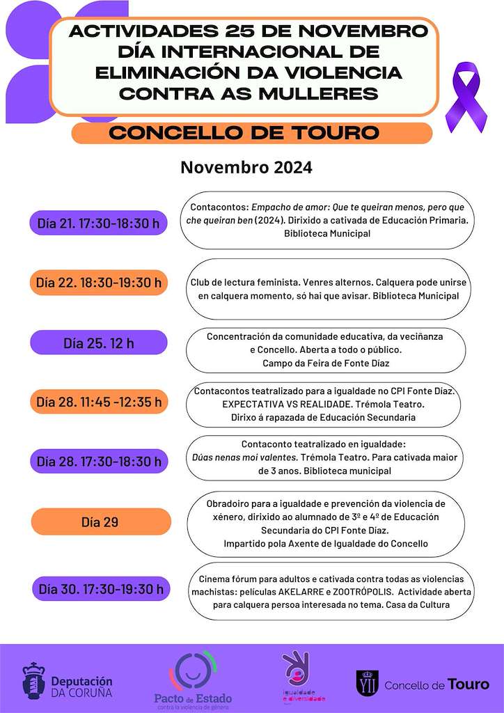  Día Internacional de Elimnación da Violencia contra as Mulleres en Touro