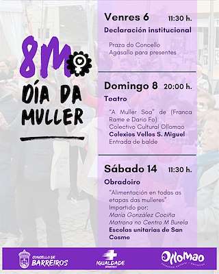 Fechas, información, programa, cartel, imágenes, mapa y ubicación de Día Internacional de la Mujer (2026)  en  Barreiros
