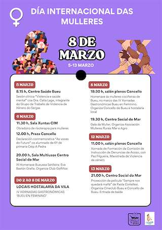 Fechas, información, programa, cartel, imágenes, mapa y ubicación de Día Internacional de la Mujer (2026)  en  Bueu