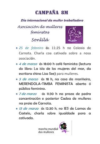 Fechas, información, programa, cartel, imágenes, mapa y ubicación de Día Internacional de la Mujer (2026)  en  Carnota