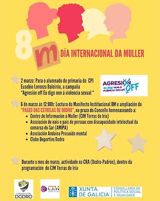 Fechas, información, programa, cartel, imágenes, mapa y ubicación de Día Internacional de la Mujer  en  Dodro