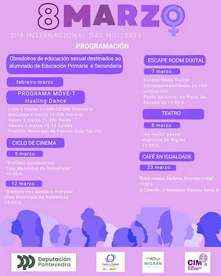 Fechas, información, programa, cartel, imágenes, mapa y ubicación de Día Internacional de la Mujer (2026)  en  Nigrán