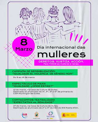 Fechas, información, programa, cartel, imágenes, mapa y ubicación de Día Internacional de la Mujer (2026)  en  Outes