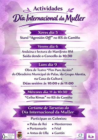 Fechas, información, programa, cartel, imágenes, mapa y ubicación de Día Internacional de la Mujer  (2026)  en  Palas de Rei