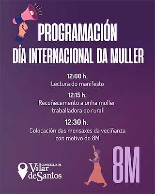 Fechas, información, programa, cartel, imágenes, mapa y ubicación de Día Internacional de la Mujer (2026)  en  Vilar de Santos