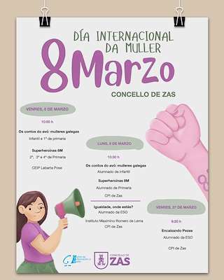 Fechas, información, programa, cartel, imágenes, mapa y ubicación de Día Internacional de la Mujer (2026)  en  Zas