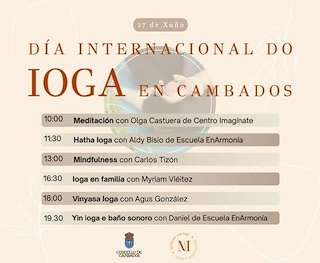 Fechas, información, programa, cartel, imágenes, mapa y ubicación de Día Internacional do Ioga (2026)  en  Cambados