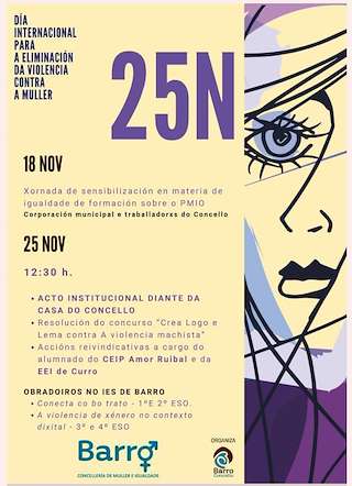 Fechas, información, programa, cartel, imágenes, mapa y ubicación de Día Internacional Para a Eliminación da Violencia Contra a Muller  en  Barro